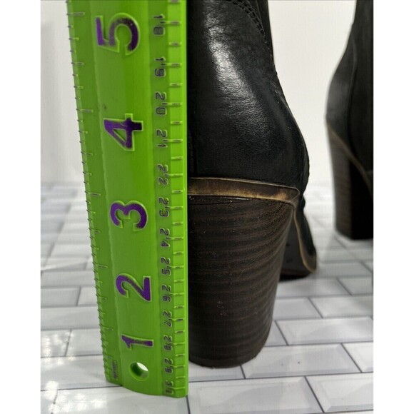 Lucky Brand LK- Ehllen Booties Black Distressed Womens 8M Cowgirl Western Boho - Picture 8 of 10